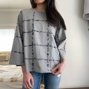 Zara Gray Beaded Top